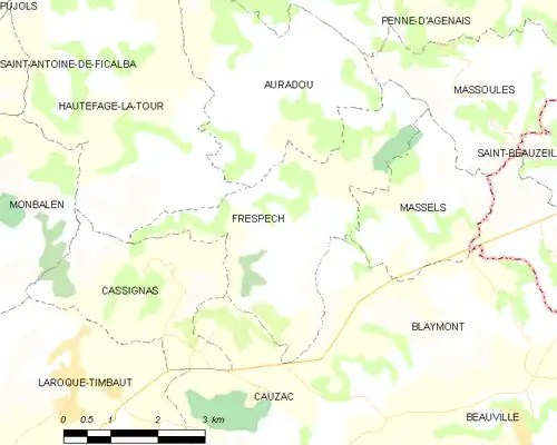 Detailkaart van de gemeente