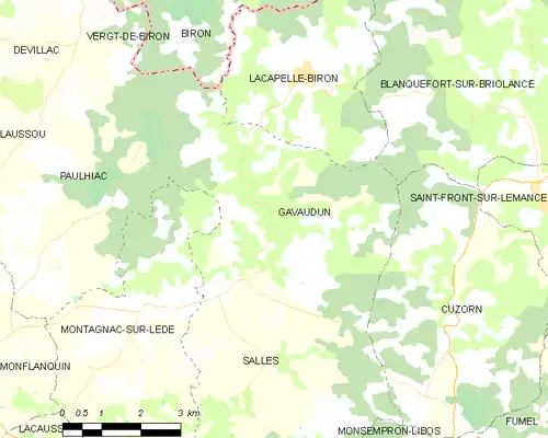 Detailkaart van de gemeente