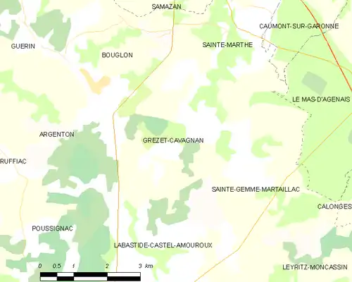 Detailkaart van de gemeente