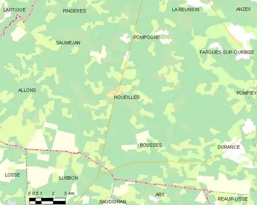 Detailkaart van de gemeente