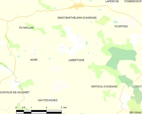 Detailkaart van de gemeente