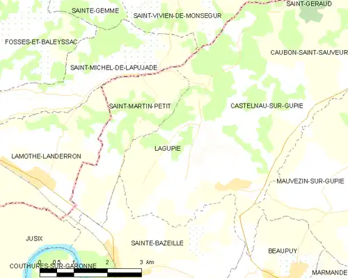 Detailkaart van de gemeente