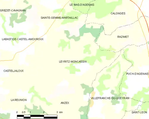 Detailkaart van de gemeente