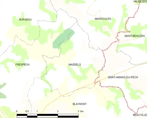 Detailkaart van de gemeente