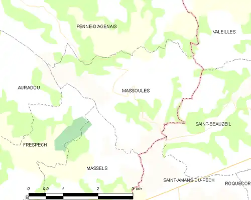 Detailkaart van de gemeente