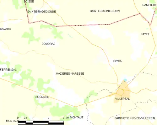 Detailkaart van de gemeente