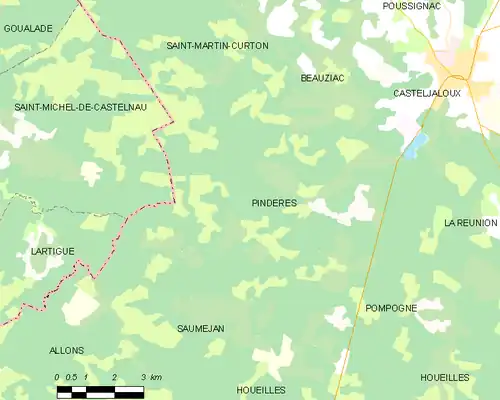 Detailkaart van de gemeente