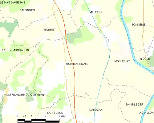 Detailkaart van de gemeente