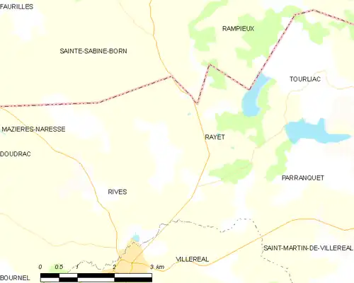 Detailkaart van de gemeente