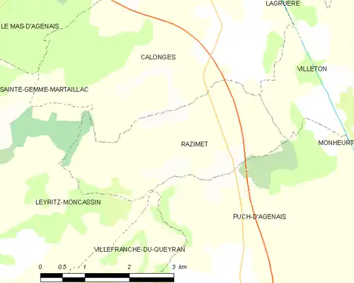 Detailkaart van de gemeente