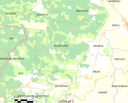 Detailkaart van de gemeente