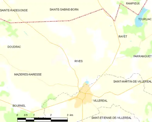 Detailkaart van de gemeente