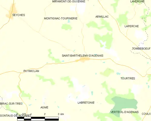 Detailkaart van de gemeente