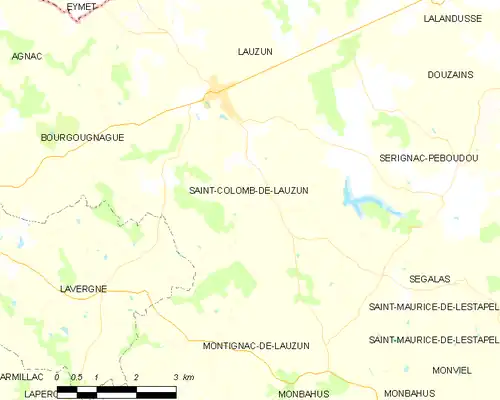 Detailkaart van de gemeente