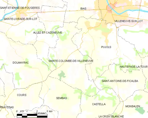 Detailkaart van de gemeente