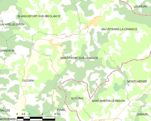 Detailkaart van de gemeente