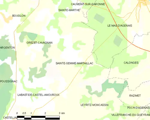 Detailkaart van de gemeente