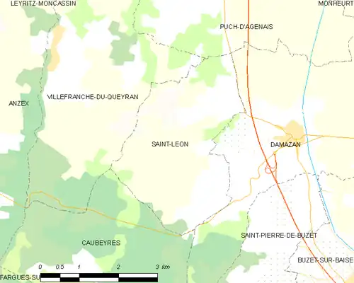 Detailkaart van de gemeente