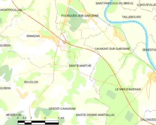 Detailkaart van de gemeente