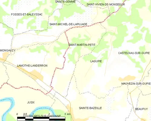 Detailkaart van de gemeente