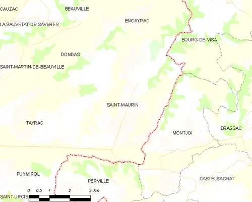 Detailkaart van de gemeente