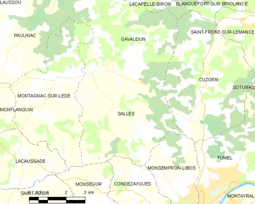 Detailkaart van de gemeente