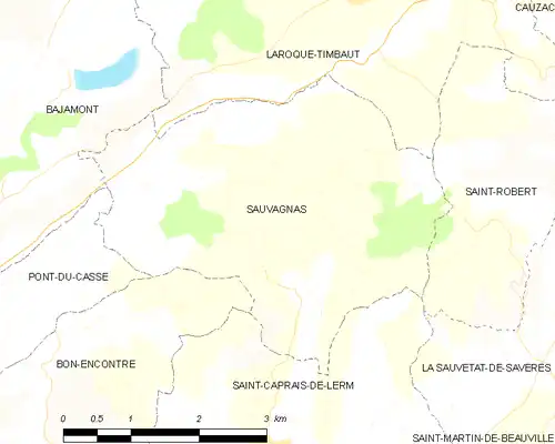 Detailkaart van de gemeente