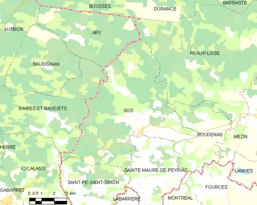 Detailkaart van de gemeente