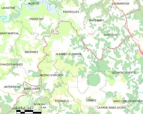 Detailkaart van de gemeente