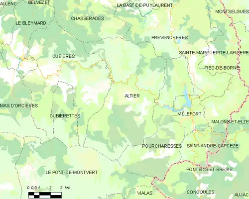 Detailkaart van de gemeente