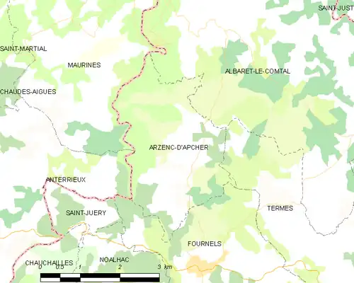 Detailkaart van de gemeente