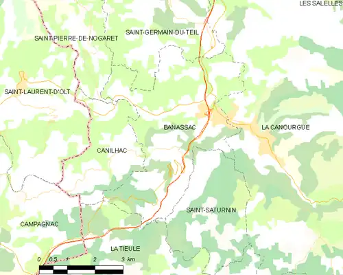 Detailkaart van de gemeente