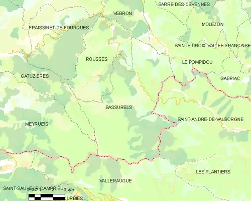 Detailkaart van de gemeente