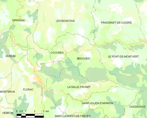 Detailkaart van de gemeente