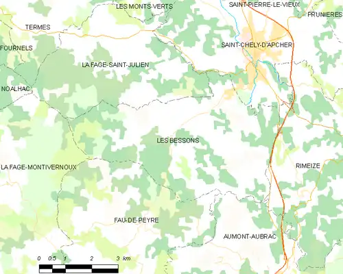 Detailkaart van de gemeente