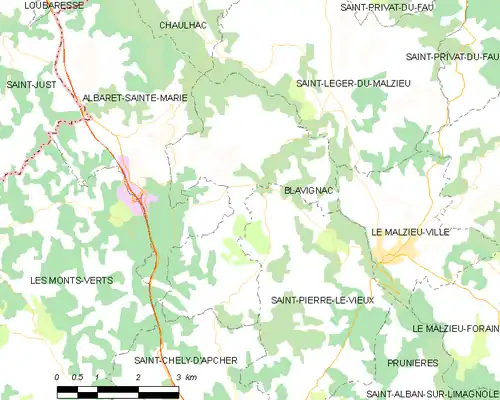 Detailkaart van de gemeente