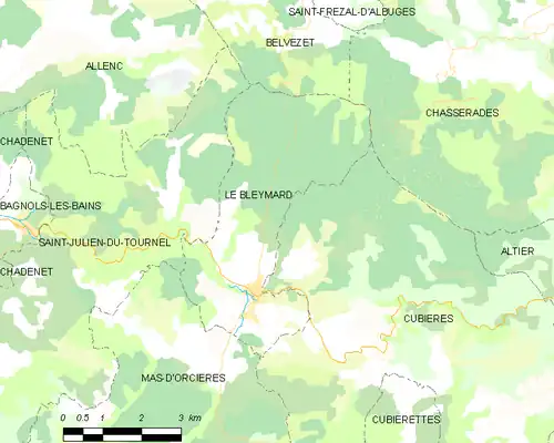 Detailkaart van de gemeente