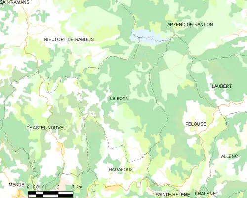 Detailkaart van de gemeente