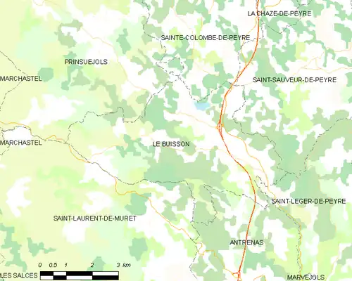 Detailkaart van de gemeente