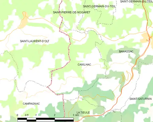 Detailkaart van de gemeente