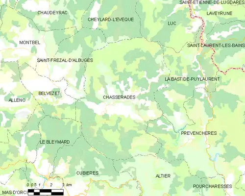 Detailkaart van de gemeente