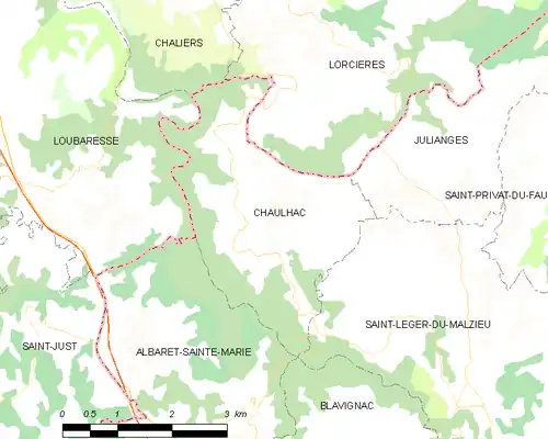 Detailkaart van de gemeente