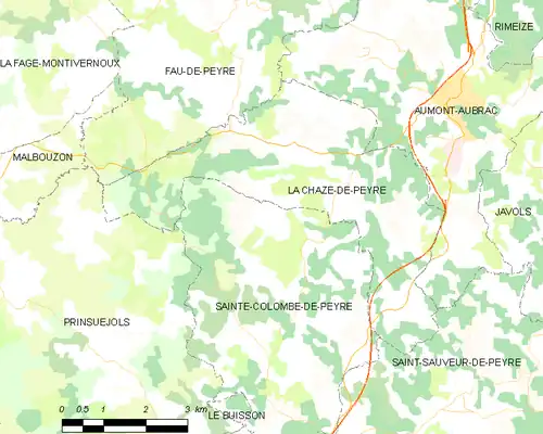 Detailkaart van de gemeente