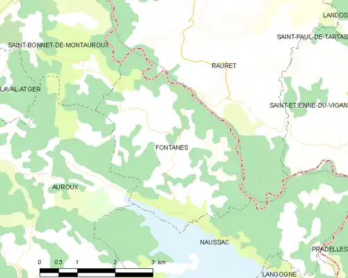 Detailkaart van de gemeente