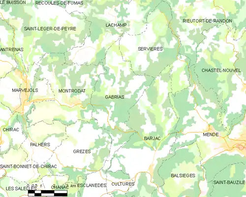 Detailkaart van de gemeente