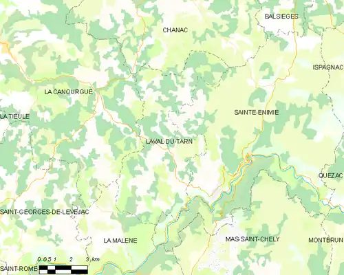 Detailkaart van de gemeente