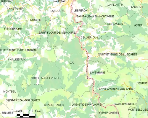 Detailkaart van de gemeente