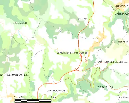 Detailkaart van de gemeente