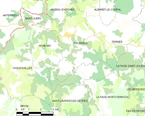 Detailkaart van de gemeente