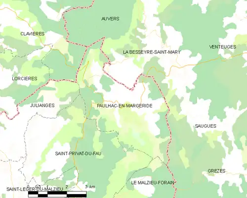 Detailkaart van de gemeente